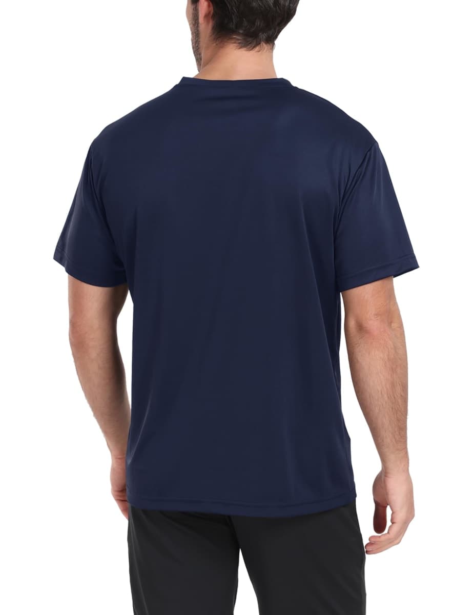 HovSiyla 1/5 Pack Workout Shirts for Men Athletic Running Gym Quick Dry Short Sleeve Performance Moisture Wicking T Shirt, Black/Navy Blue/Azure/Burgundy/Army Green, XX-Large thumbnail 2