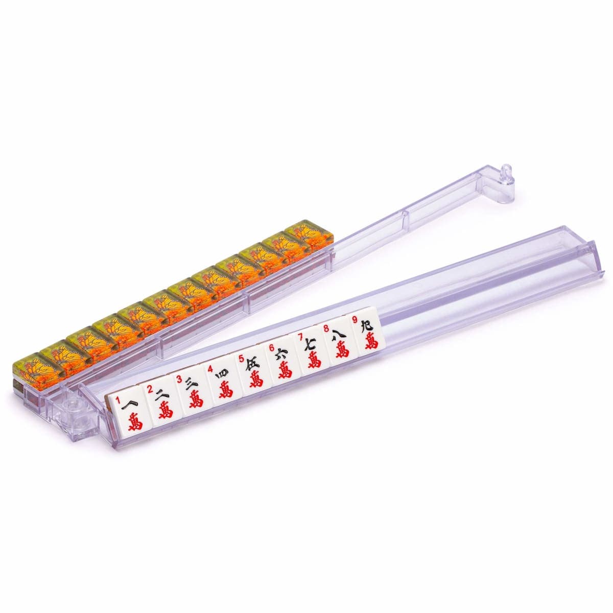 Yellow Mountain Imports Modern Mahjong Racks with Built-in Pushers - Clear - Set of 4 — image 1
