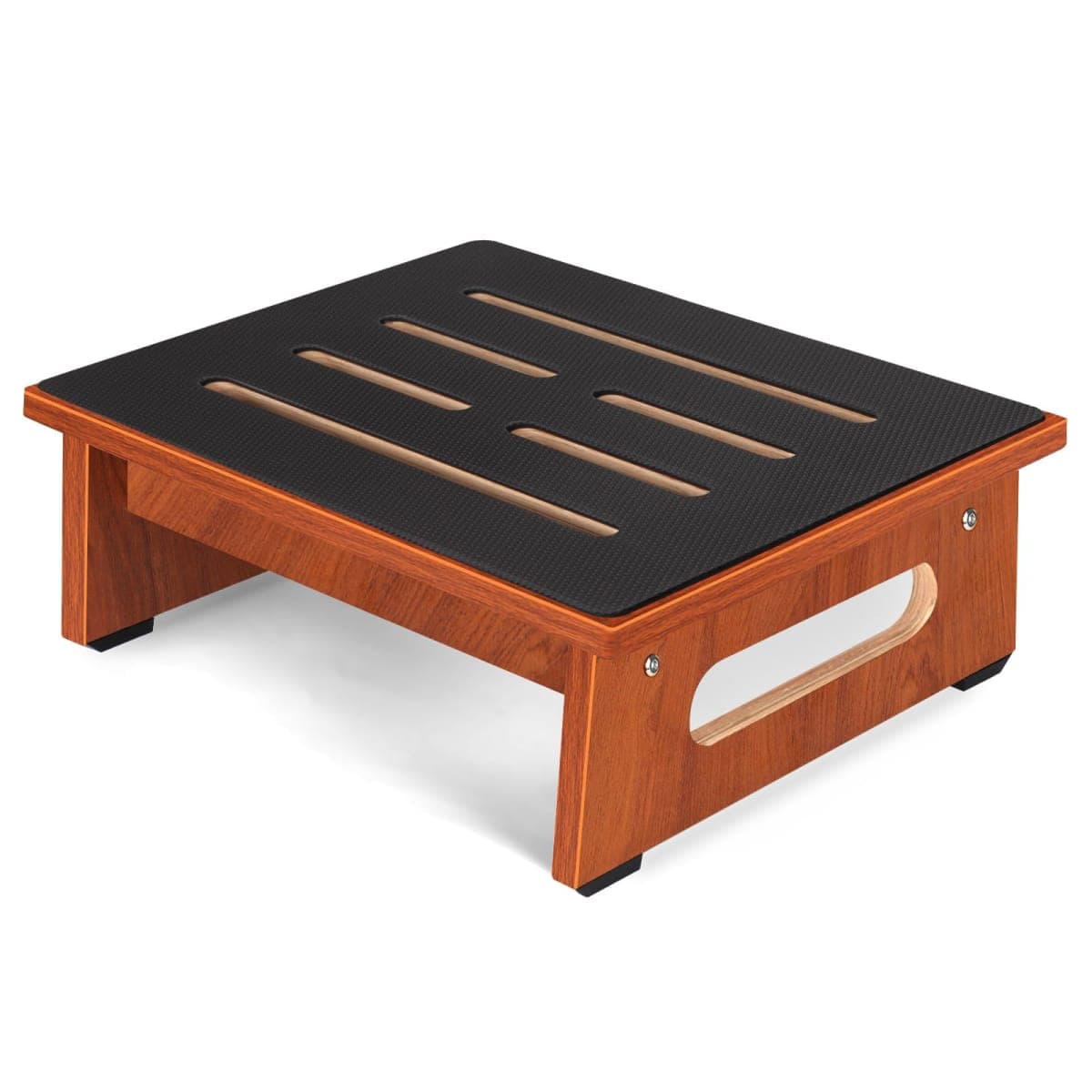 One Step Stool for Adults Seniors with Non-Slip Rubber Stepping Surface, Heavy Duty Wooden Step Stool with 450 LBS Capacity Bed Steps for High Beds, Bathroom, Bedroom, Kitchen & Kids Bedside Support — image 1