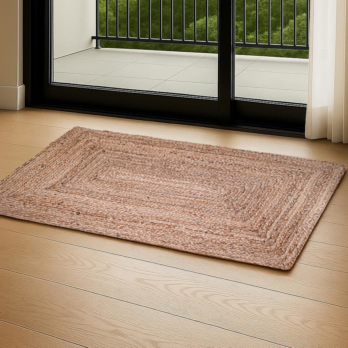 Ramanta Home Hand Woven Jute Braided Rug 2'x3' - Natural, Boho Reversible Floor Carpet for Living Room, Farmhouse Accent Rugs for Kitchen, Nursery, Kids Room, Bedroom, Patio - 24X36 Inch — image 1