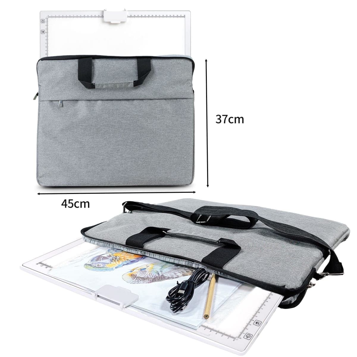 Rechargeable A3 Diamond Art Light Board with Padded Case,Light Pad with Stand,3 Colors Stepless Dimmable and 6 Levels of Brightness Light Box for tracing,Diamond Painting,Drawing,Sketching(White) thumbnail 2