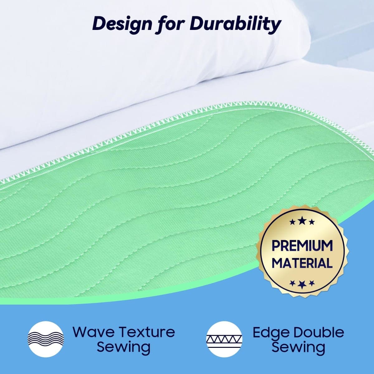 6 Pack 24” x 24” Extra Heavy Absorbency Washable Underpads, Waterproof Nursing Pads Incontinence Bed Pads, Reusable Washable Pee Pads for Dogs, Diaper Changing & Adults, Washable Puppy Pads thumbnail 5