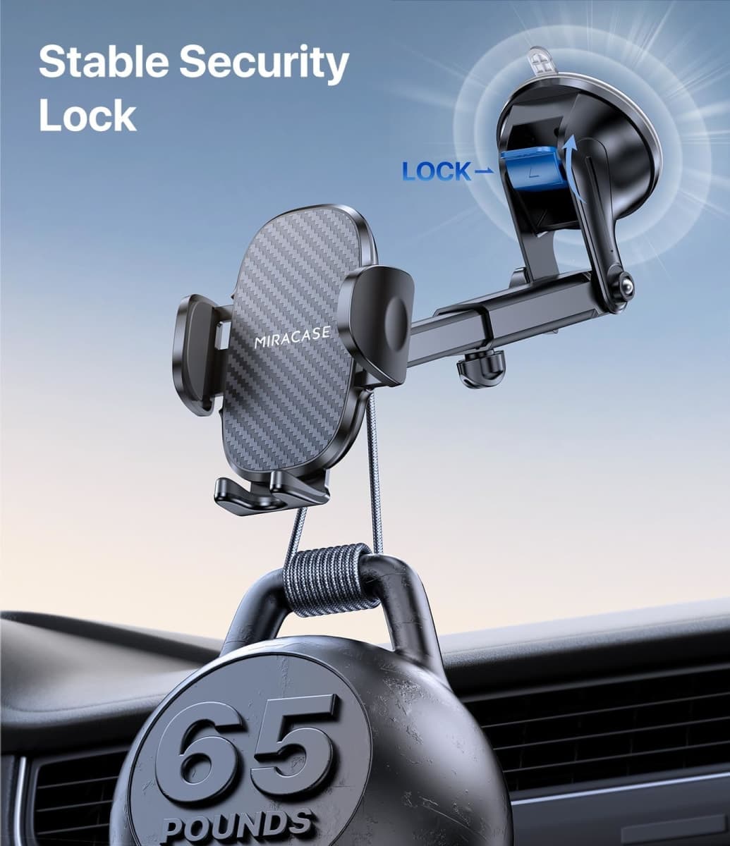Miracase Phone Holder Car Mount:Universal Air Vent Cellphone Stand Brakect with Metal Hook Clip,360 Rotating Carmount Accessories for iPhone 17/16/15/14/13/12 Pro Max,Galaxy,Camera,Near-Black thumbnail 4