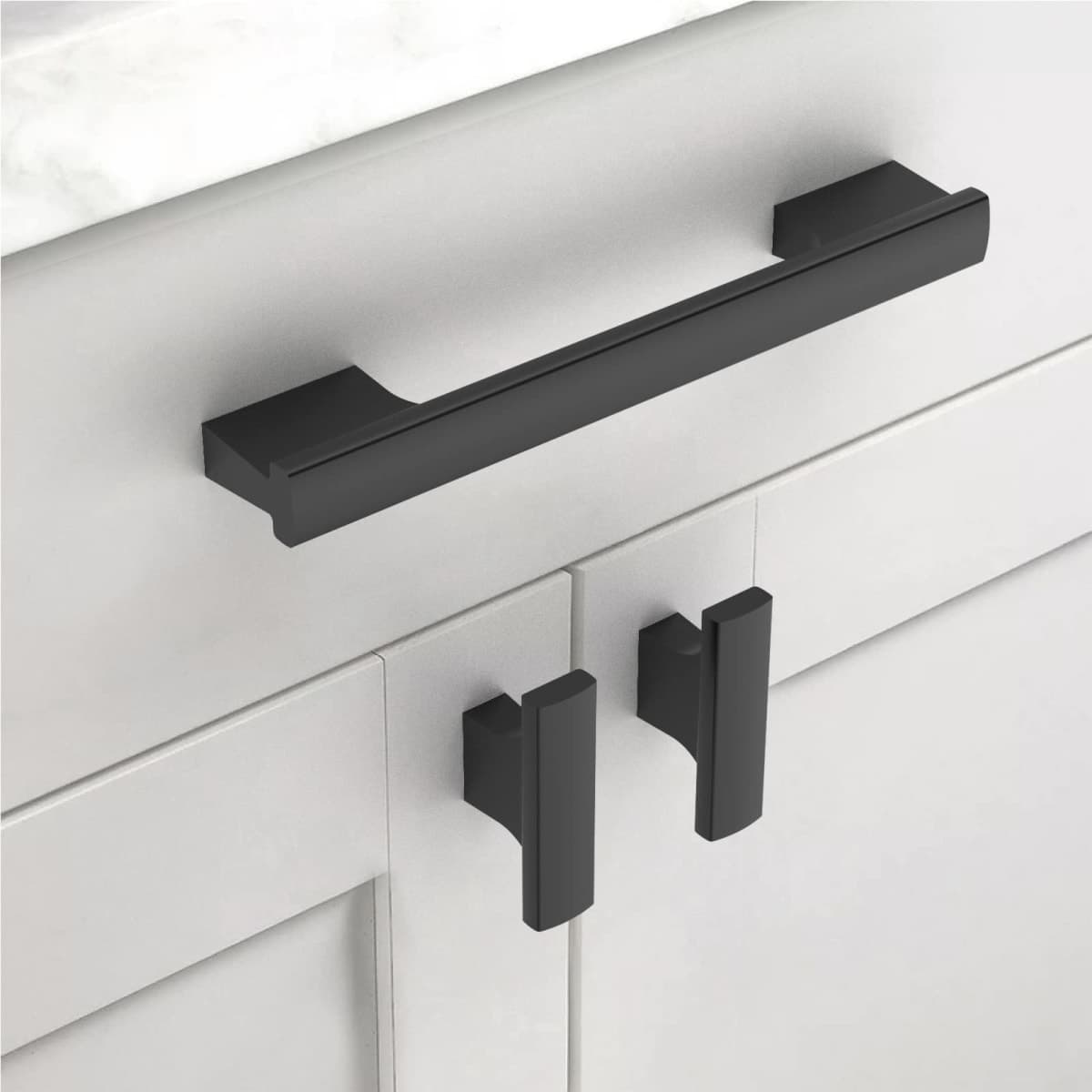 Asidrama 10 Pack Matte Black Kitchen Cabinet Knobs Dresser Knobs Drawer Knobs Cabinet Hardware Zinc Knobs for Dresser Drawers thumbnail 2