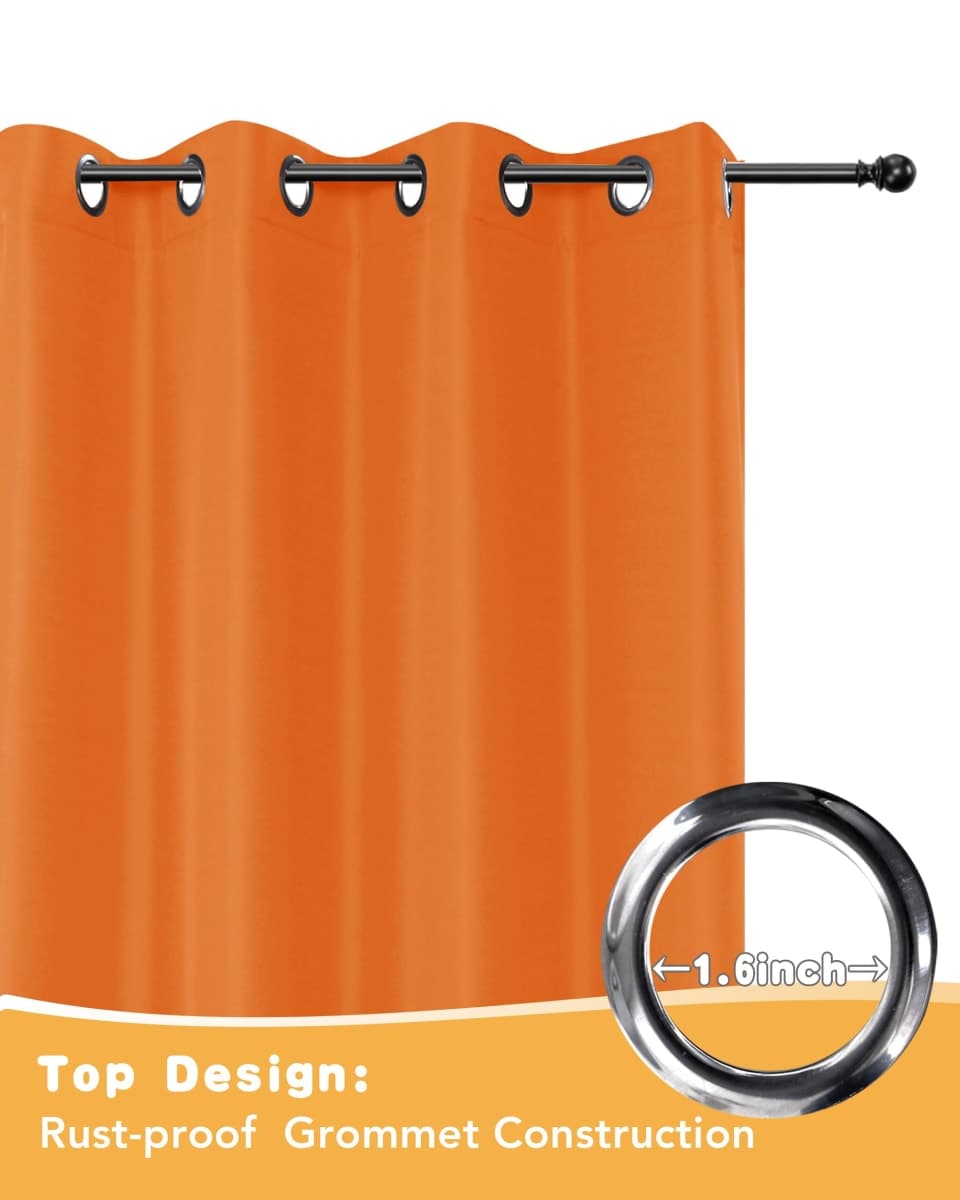 HolidayIdeas Outdoor Curtains for Patio Waterproof, 4 Panels - 54 x 95 Inch - Privacy Protection & Light Filtering Curtains Grommet Outside Curtains for Porch, Gazebo, Pergola (Mecca Orange) thumbnail 4