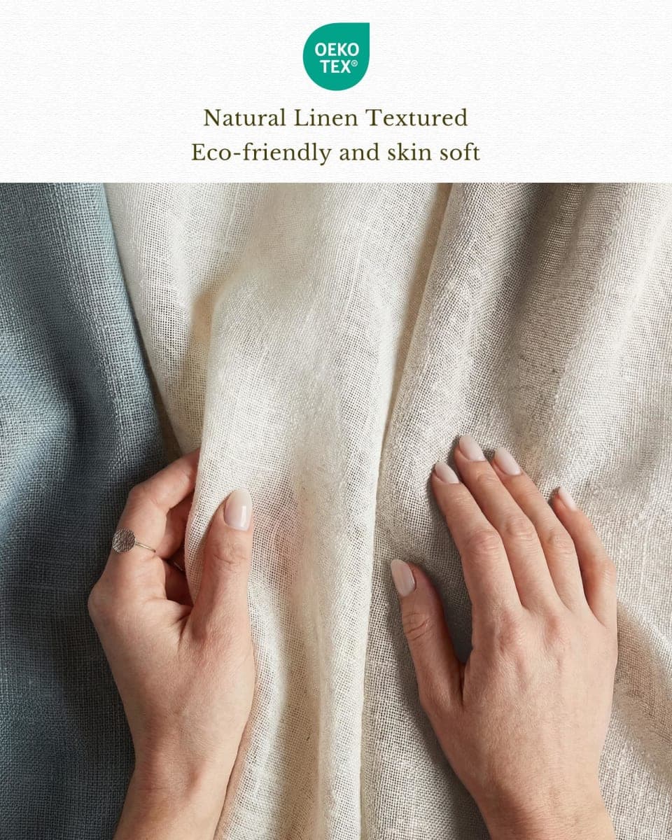 NICETOWN Flax Sheer Linen Curtains for Windows 84 inch Length, Grommet Semi Sheer Vertical Drapes Privacy with Light Through for Bedroom/Living Room, Natural, W52 x L84, 2 Pieces thumbnail 5
