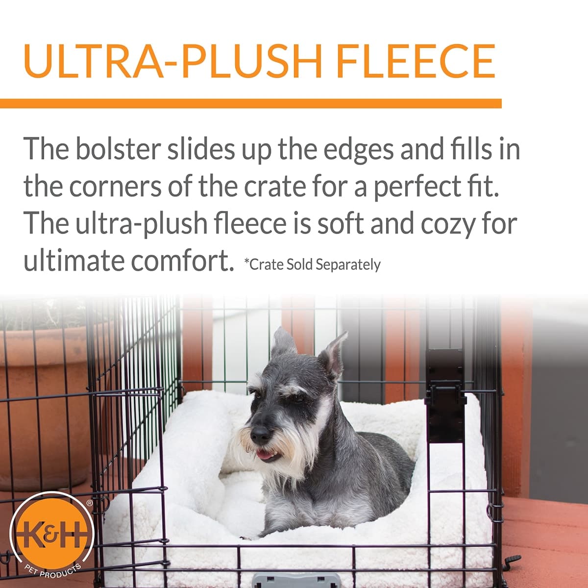 K&H Pet Products Deluxe Bolster Crate Pad Small Natural 20" X 25" thumbnail 4