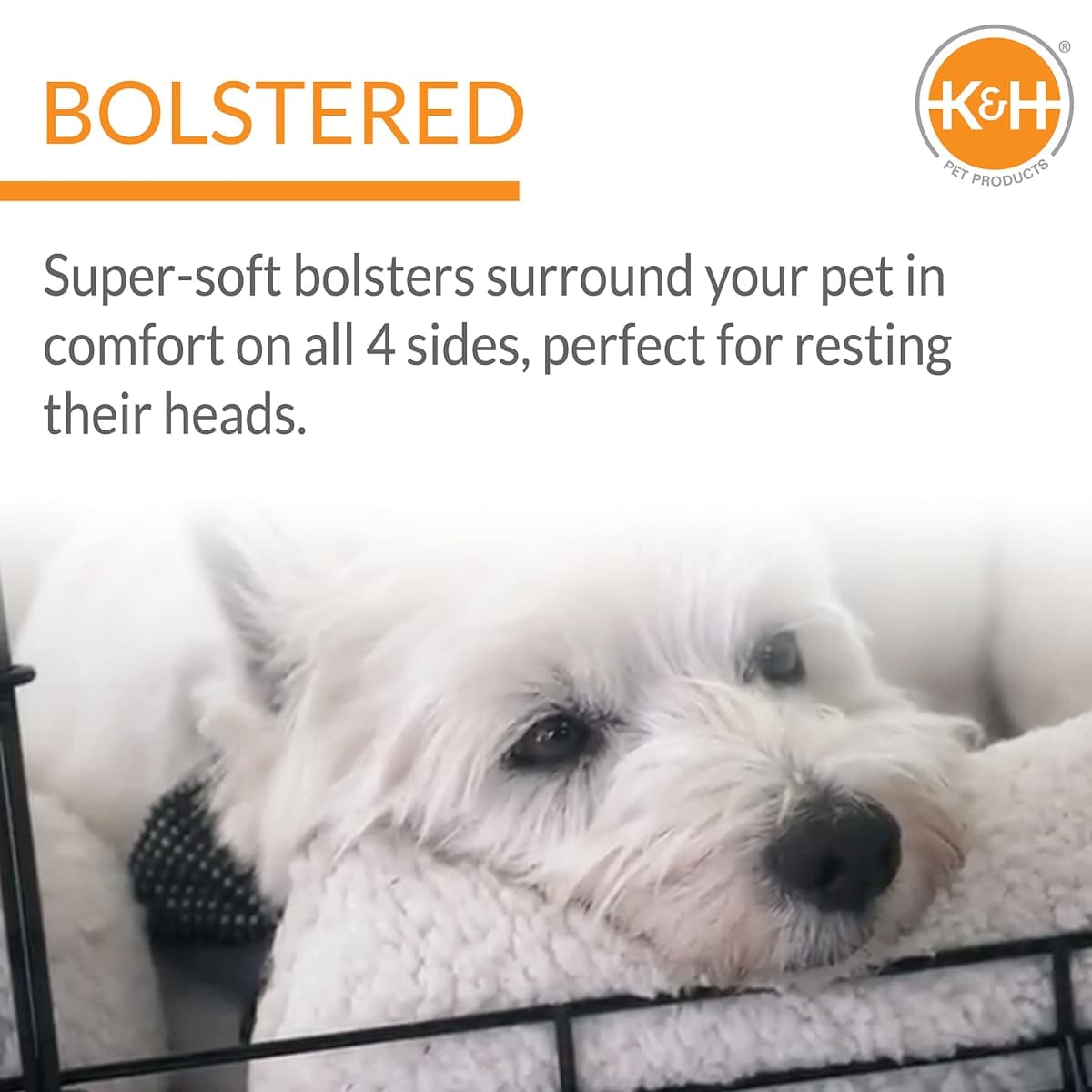 K&H Pet Products Deluxe Bolster Crate Pad Small Natural 20" X 25" thumbnail 5