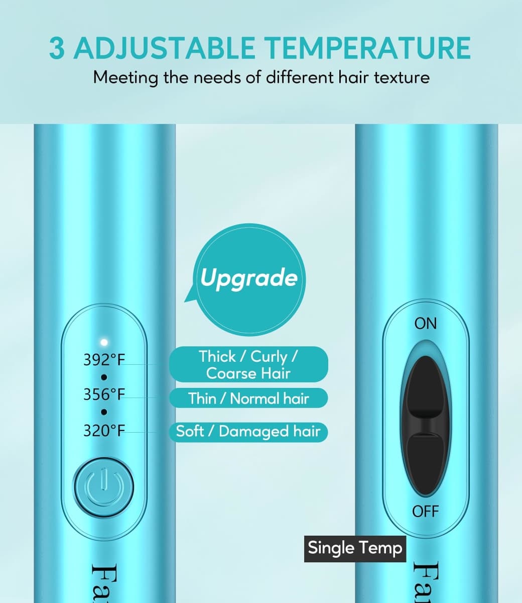 Farery Mini Thermal Brush 3 Temperature Adjustable, 3/4 Inch Travel Curling Iron for Short Hair, Heated Round Brush for Touch-ups and Small Curls, Lightweight Curling Wand for Thin Hair, Dual Voltage thumbnail 5