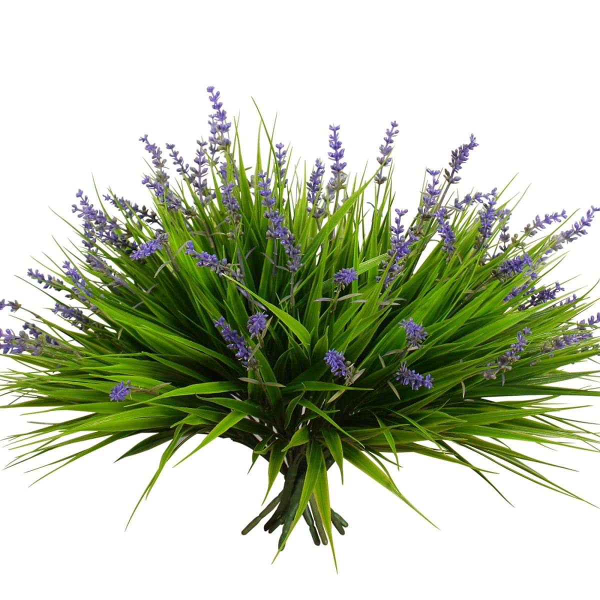alyptus 12 Bundles Artificial Plants Outdoor Fake Monkey Grass with Flowers for Pot UV Resistant Plant Decor for Window Garden Patio Hanging Planter Pathway Front Porch (Grass with Flowers) — image 1