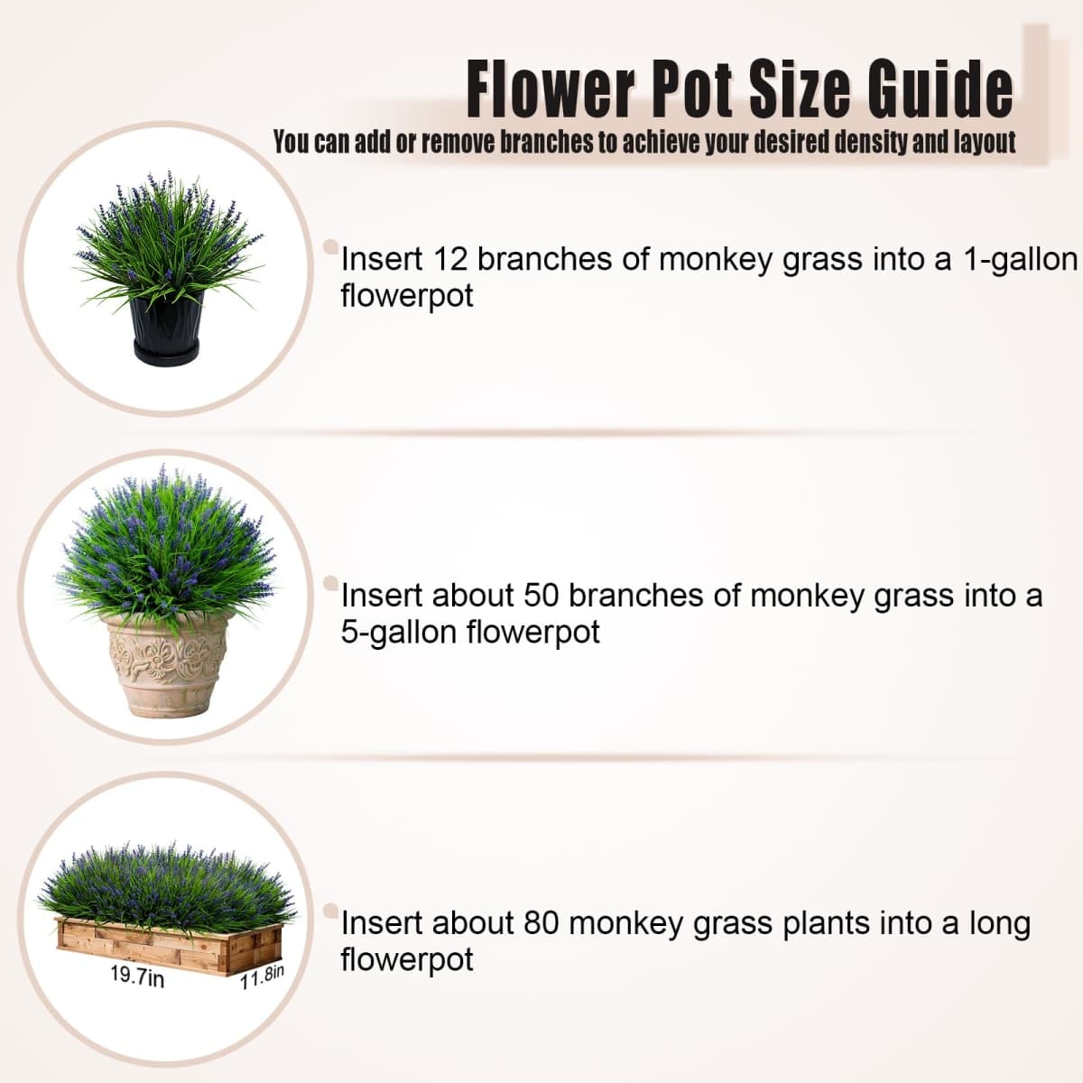 alyptus 12 Bundles Artificial Plants Outdoor Fake Monkey Grass with Flowers for Pot UV Resistant Plant Decor for Window Garden Patio Hanging Planter Pathway Front Porch (Grass with Flowers) thumbnail 3