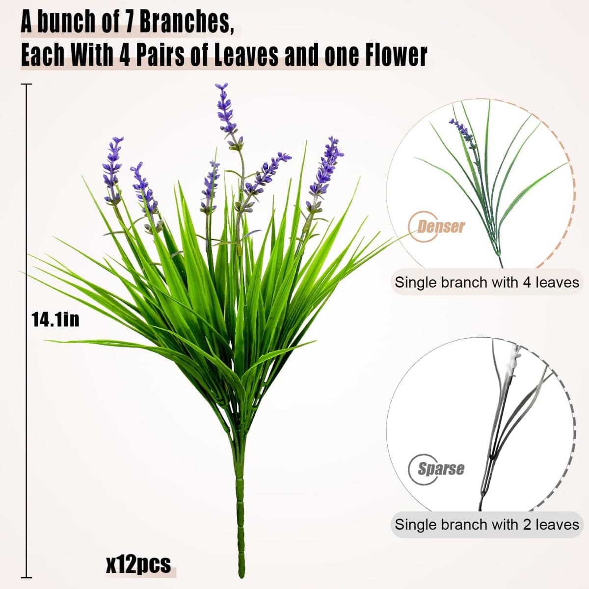 alyptus 12 Bundles Artificial Plants Outdoor Fake Monkey Grass with Flowers for Pot UV Resistant Plant Decor for Window Garden Patio Hanging Planter Pathway Front Porch (Grass with Flowers) thumbnail 4