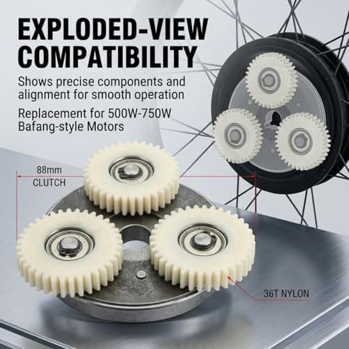 Planetary Gear Motor, E Bike Motor Gear Clutch Kit, 36 Teeth E Bike Wheel Hub Motor Planetary Gears for Electric 500W 750W thumbnail 5