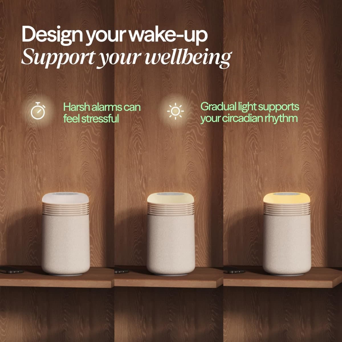 BLUEAIR Purifier for Bedroom - Mini Restful - Sunrise Clock with HEPASilent Filtration and Wake Up Light - Cleans Air and Supports Circadian Rhythm - USB-C and App Connectivity, Beige thumbnail 3