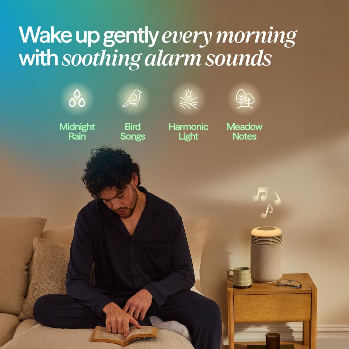 BLUEAIR Purifier for Bedroom - Mini Restful - Sunrise Clock with HEPASilent Filtration and Wake Up Light - Cleans Air and Supports Circadian Rhythm - USB-C and App Connectivity, Beige thumbnail 5