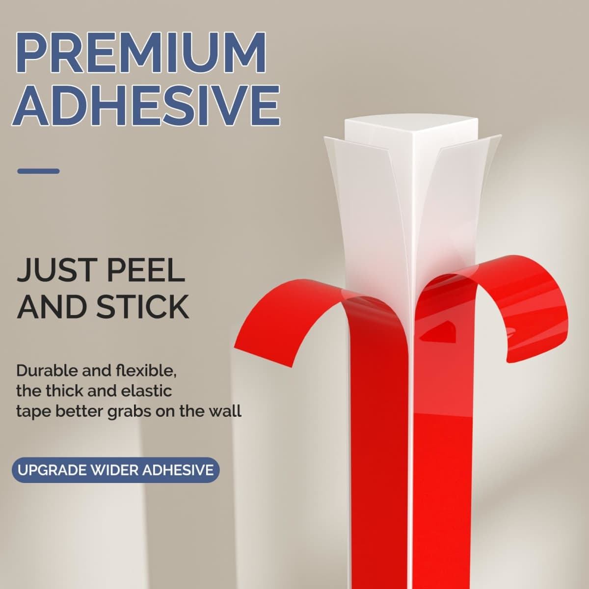 Flexible Quarter Round Molding - 158 Inch Peel and Stick Rubber Quarter Round Trim, Self-Adhesive Bathtub Edge Trim Molding, Suitable for Wall Edge, Floor Corner, Staircase Cabinet Edge (White) thumbnail 5