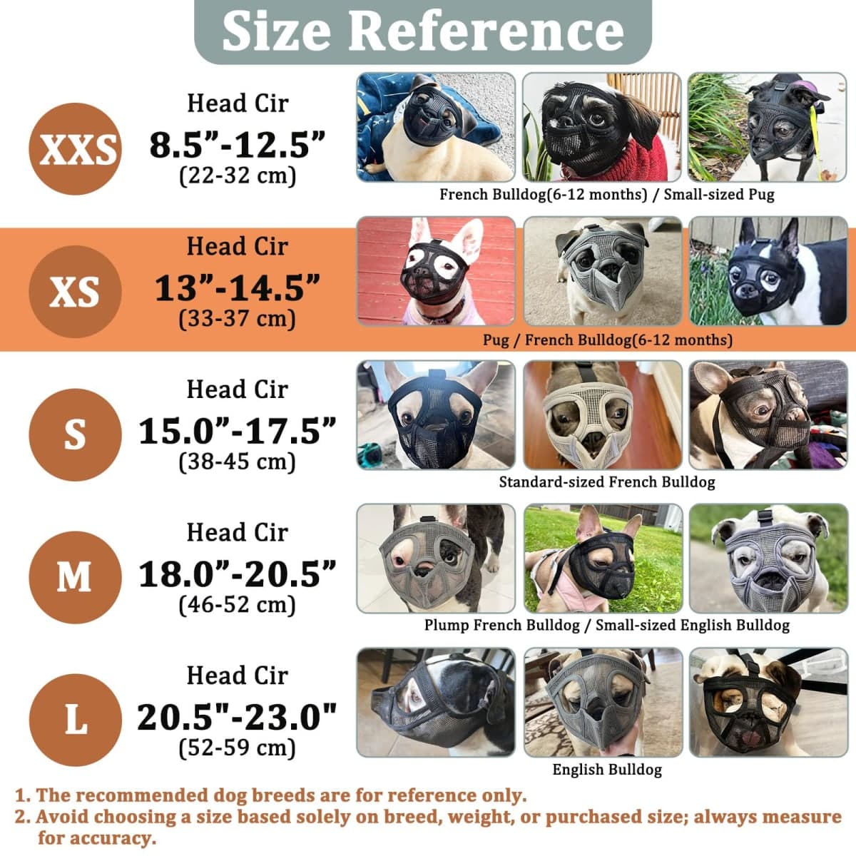 Mayerzon Short Snout Dog Muzzle for French Bulldog with Full Pant Design to Prevent Eating Biting, Soft Mesh Dog Muzzle for Shih Tzu Pug English Bulldog for Grooming Walking, Allow to Drink and Feed thumbnail 5