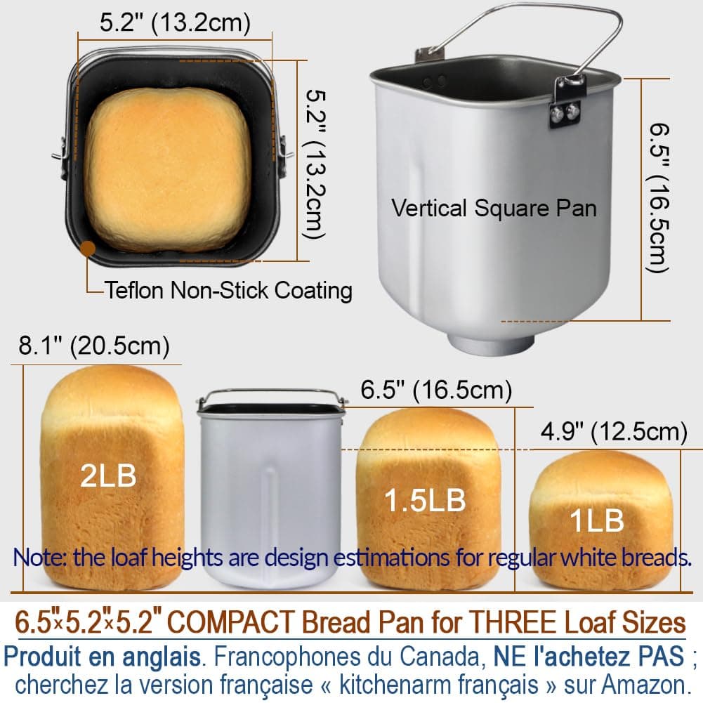 KITCHENARM 29-in-1 SMART Bread Machine with Gluten Free Setting 2LB 1.5LB 1LB Bread Maker Machine with Homemade Cycle - Stainless Steel Breadmaker with Recipes Whole Wheat Bread Making Machine thumbnail 4