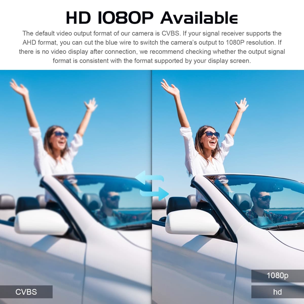 Backup Camera for Cars - HD/CVBS Image 170° Wide Angle, Super Night Vision, IP68K Waterproof, Metal Housing, Universal for 12V Vehicles (SUV, Truck, RV, Minivan) (Black- lincense Mount) thumbnail 2
