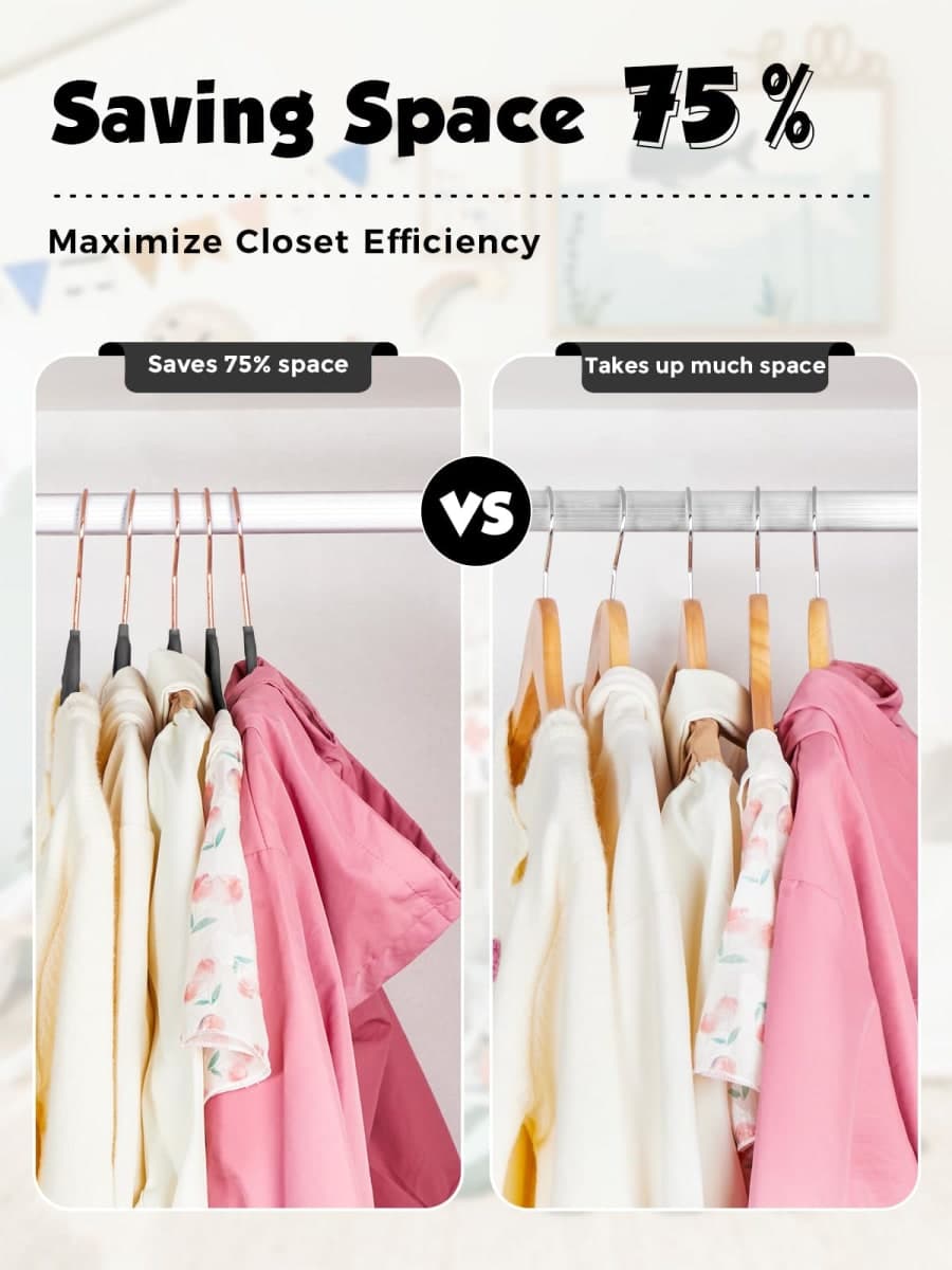 Smartor Kids Velvet Hangers 50 Pack, 14'' Inch Premium Non Slip Kids Felt Hangers for Closet, Space Saving Toddler Clothes Hanger for Youth's Childrens' Clothes Shirts, Pants, Dresses - Black thumbnail 5