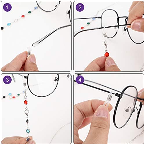 Frienda 8 Pcs Eyeglass Chains Beaded Glasses Chain for Women Stylish Elegant Sunglasses Strap Holder Around Neck(Cool Color) thumbnail 5