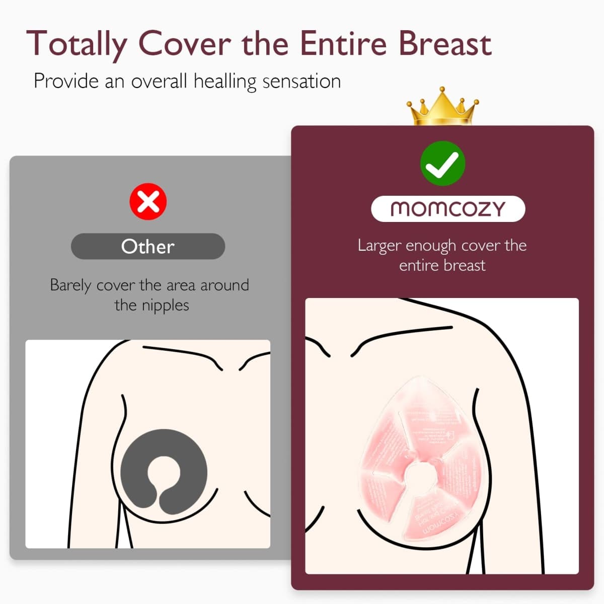 Momcozy Larger Breast Therapy Packs, Hot and Cold Breast Pads with 2 Soft Covers, Breastfeeding Essentials，2 Pack，Pink thumbnail 4