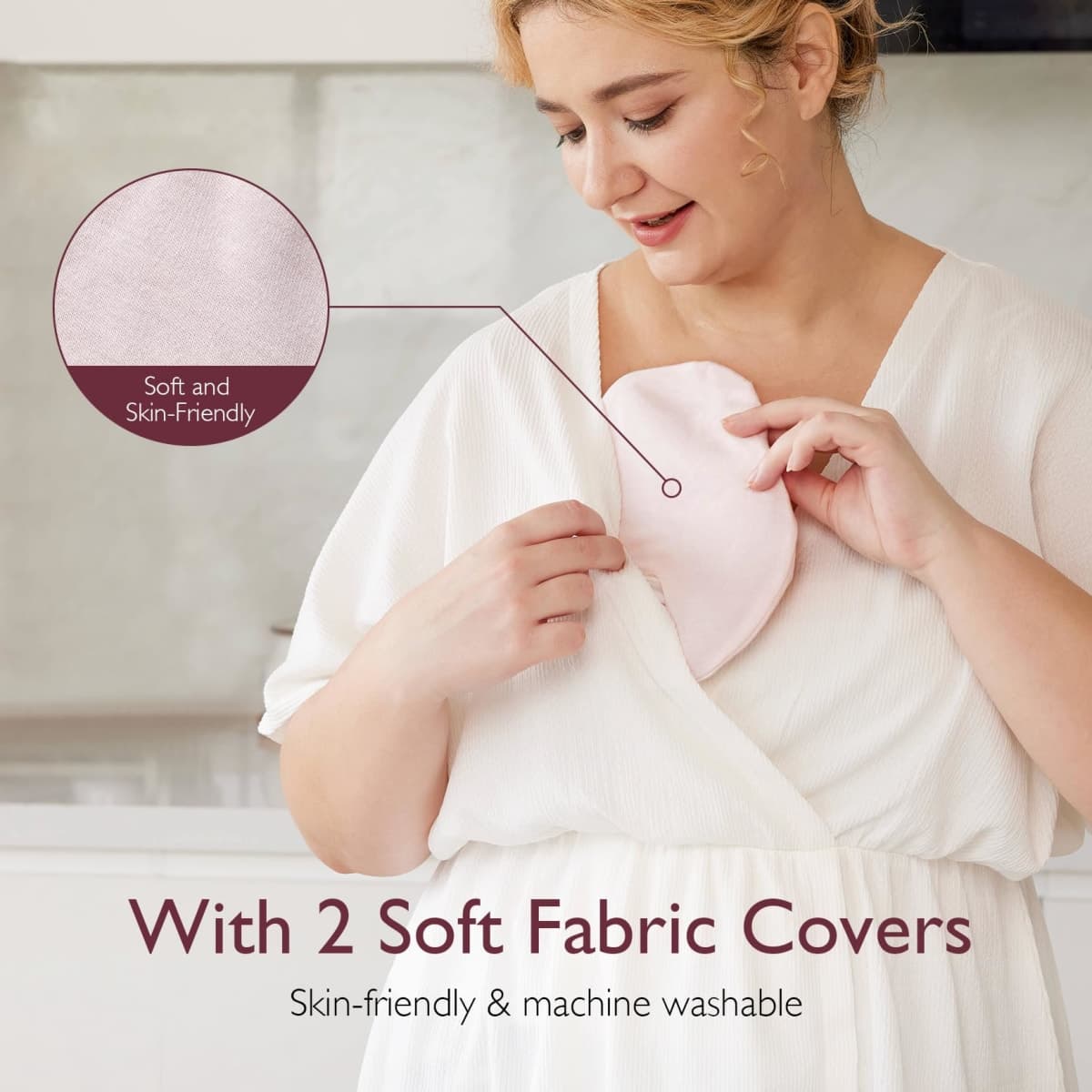 Momcozy Larger Breast Therapy Packs, Hot and Cold Breast Pads with 2 Soft Covers, Breastfeeding Essentials，2 Pack，Pink thumbnail 5