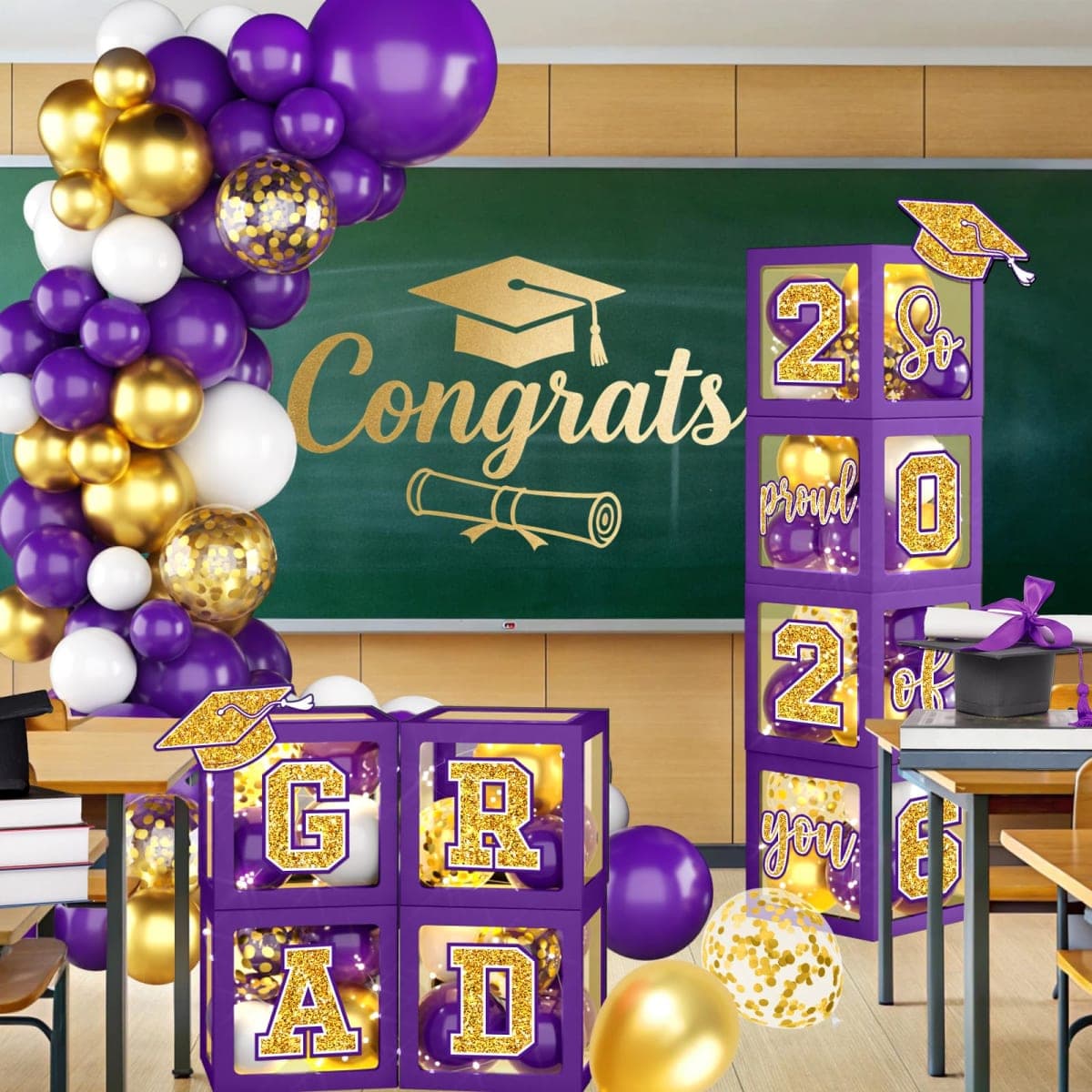 Graduation Party Balloon Arch 2026 (Purple) thumbnail 3
