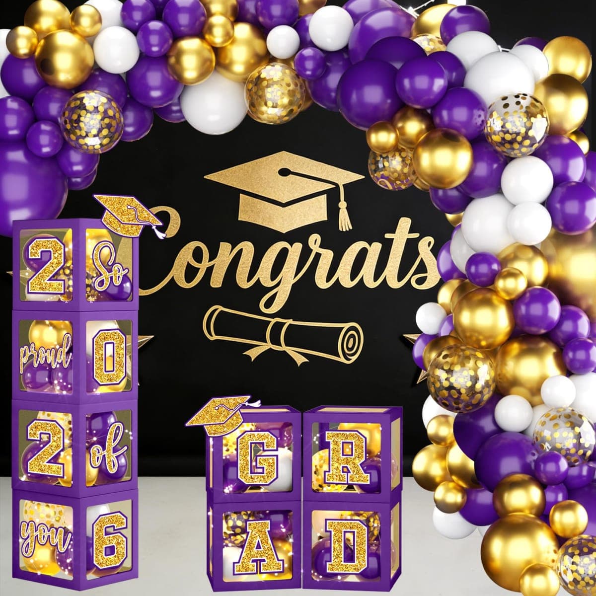Graduation Party Balloon Arch 2026 (Purple) thumbnail 5