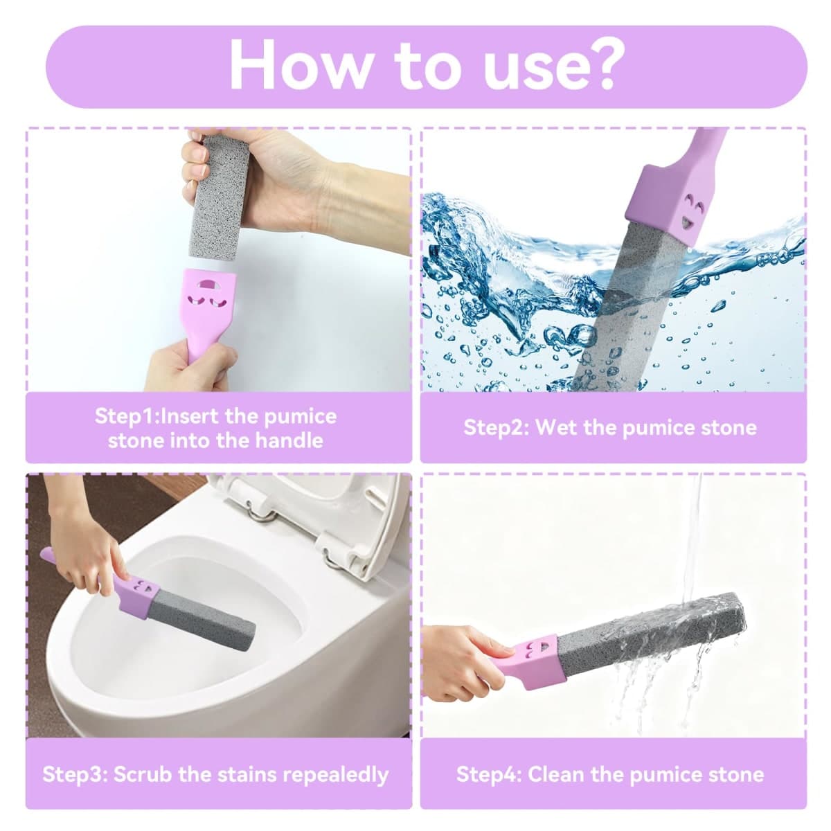 12 Pack Pumice Stones Scouring Sticks with 2 Handles, Pumice Scouring Pad Pumice Stick Cleaner for Cleaning Toilet, Bathtubs, Kitchen Sink, Grill, Household thumbnail 3