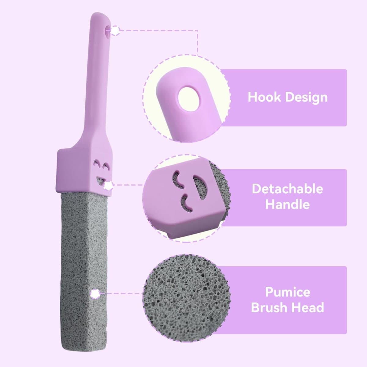 12 Pack Pumice Stones Scouring Sticks with 2 Handles, Pumice Scouring Pad Pumice Stick Cleaner for Cleaning Toilet, Bathtubs, Kitchen Sink, Grill, Household thumbnail 5