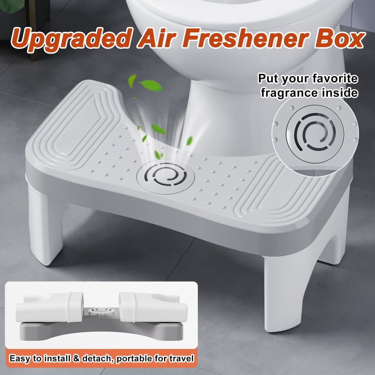 Squatting Toilet Stool for Adults, 7 Inch Poop Stool Squat Adult, Non-Slip Potty Stool for Pooping, Portable Toilet Step Foot Rest for Bathroom thumbnail 3