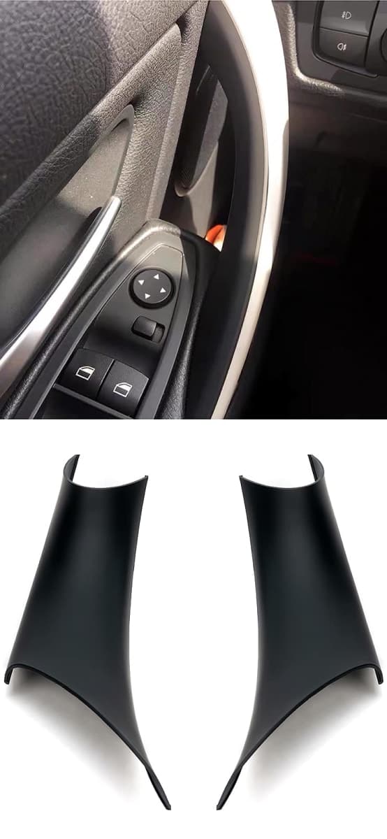 Door Pull Handle Cover for 320,328,330,335,M3 2012-2018 & 428, 435,M4 2014-2017 (Left Front+Right Front, Black) — image 1