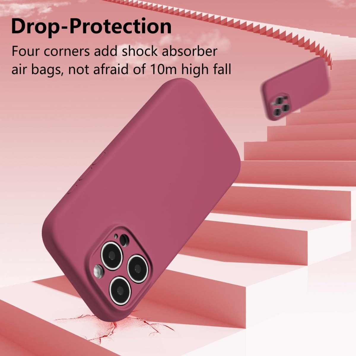 UCASONG for iPhone 16 Pro Case Silicone,with [Full Camera Protection][Soft Anti-Scratch Microfiber Lining],Liquid Silicone Ultra Slim Shockproof Phone Case for Men Women Girls-Wine Red thumbnail 5
