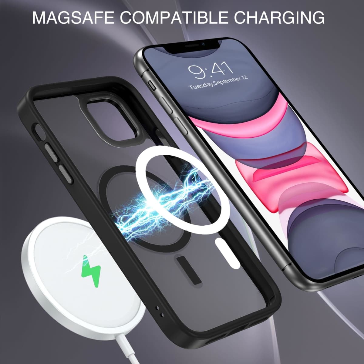 BENTOBEN for iPhone 11 Phone Case, Phone Case iPhone 11 Magnetic Case [Compatible with Mag Safe] Translucent Matte Slim Shockproof Anti-Fingerprint Protective Cover for iPhone 11 6.1’’ Grey thumbnail 4