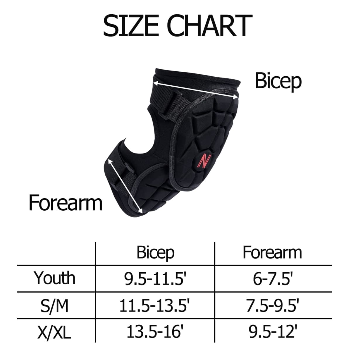 NURIBASE Baseball Batters Elbow Guard for Youth, Adult - Lacrosse Elbow Pad for Youth, Adult - Elbow Guard for Lacrosse, Baseball and Softball - Black L/XL thumbnail 2