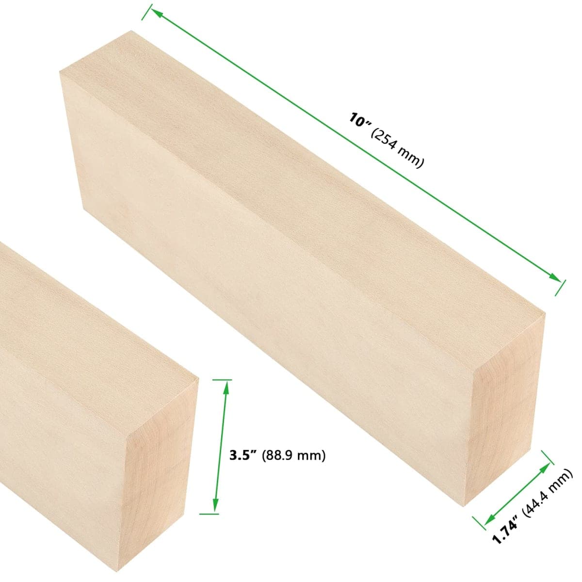 JAPCHET 2 Packs 10 x 3.5 x 1.7 Inch Basswood Carving Blocks, Natural Carving Blocks, Unfinished Basswood Blocks for Carving, Crafting and Whittling thumbnail 2