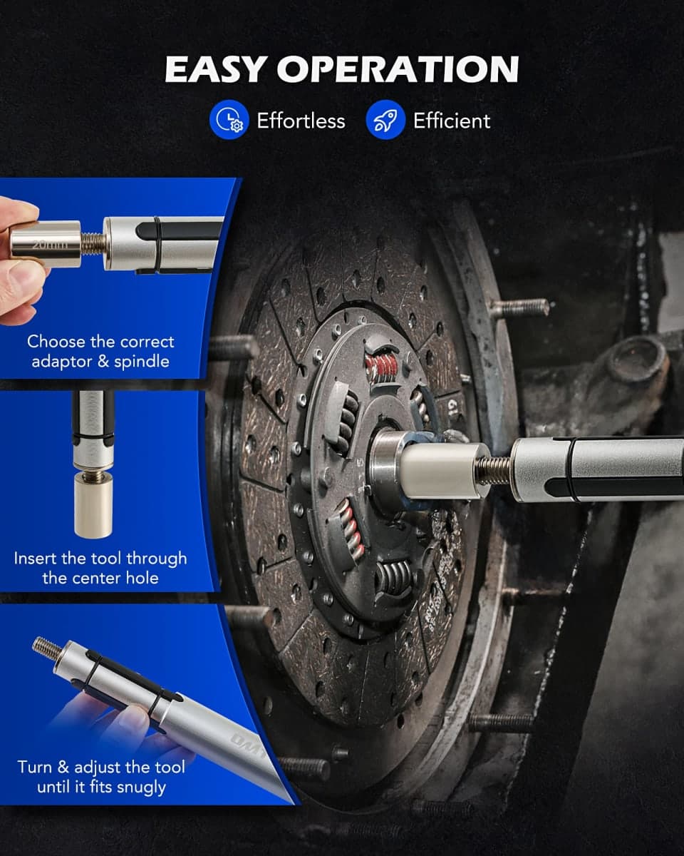 Orion Motor Tech Clutch Alignment Tool Kit, 11pc Universal Clutch Centering Tool Set for Clutch Disc Alignment, Heavy Duty Metric Clutch Plate Alignment Tools with 3 Spindles for Car Light Truck SUV thumbnail 4