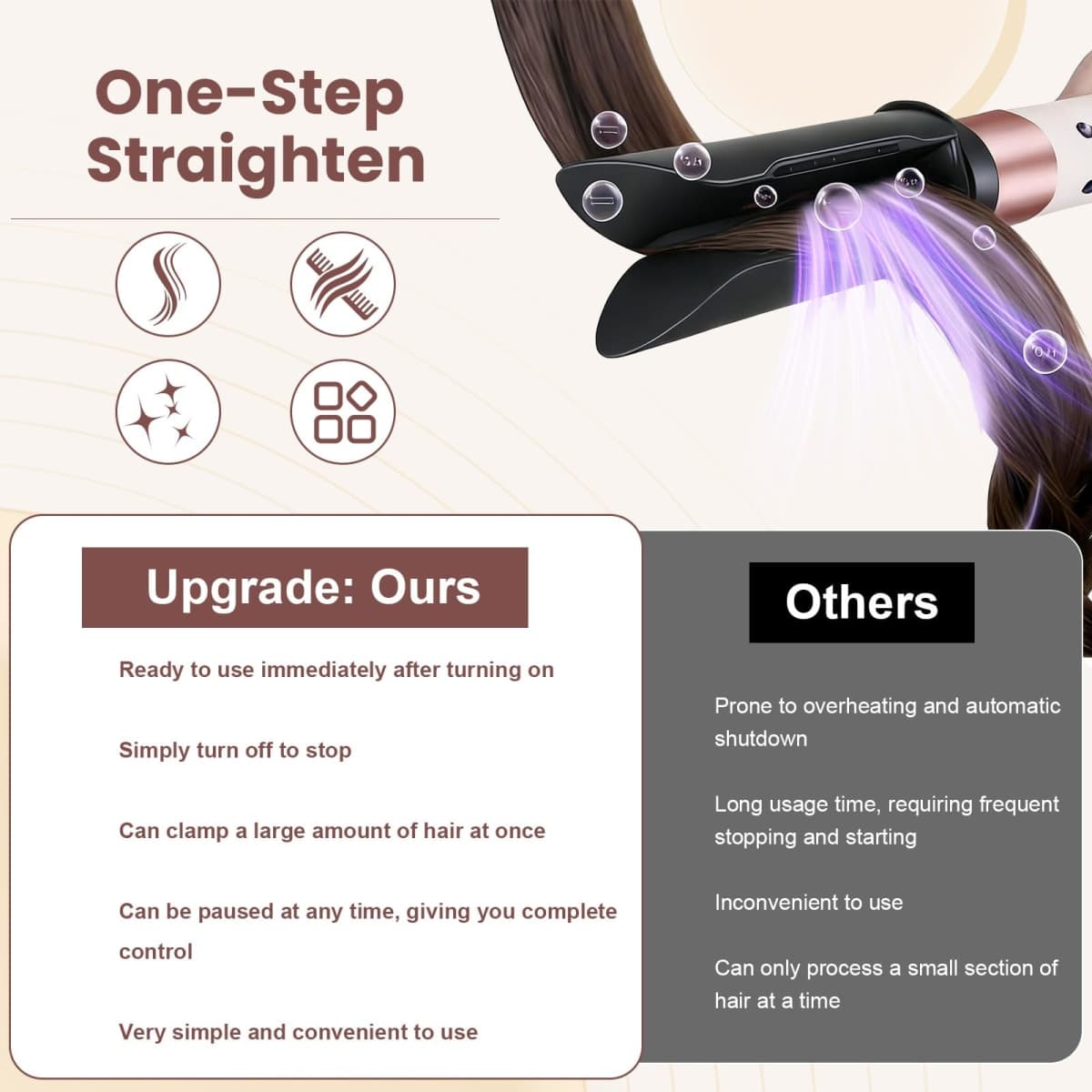 DrFlito Hair Straightening Accessories Compatible with Dyson Airwrap - Soft Airflow Nozzle for Airwrap HS01 HS05 HS08 Straighteners Replacement for Smooth, Polished and Elegant Finish thumbnail 5
