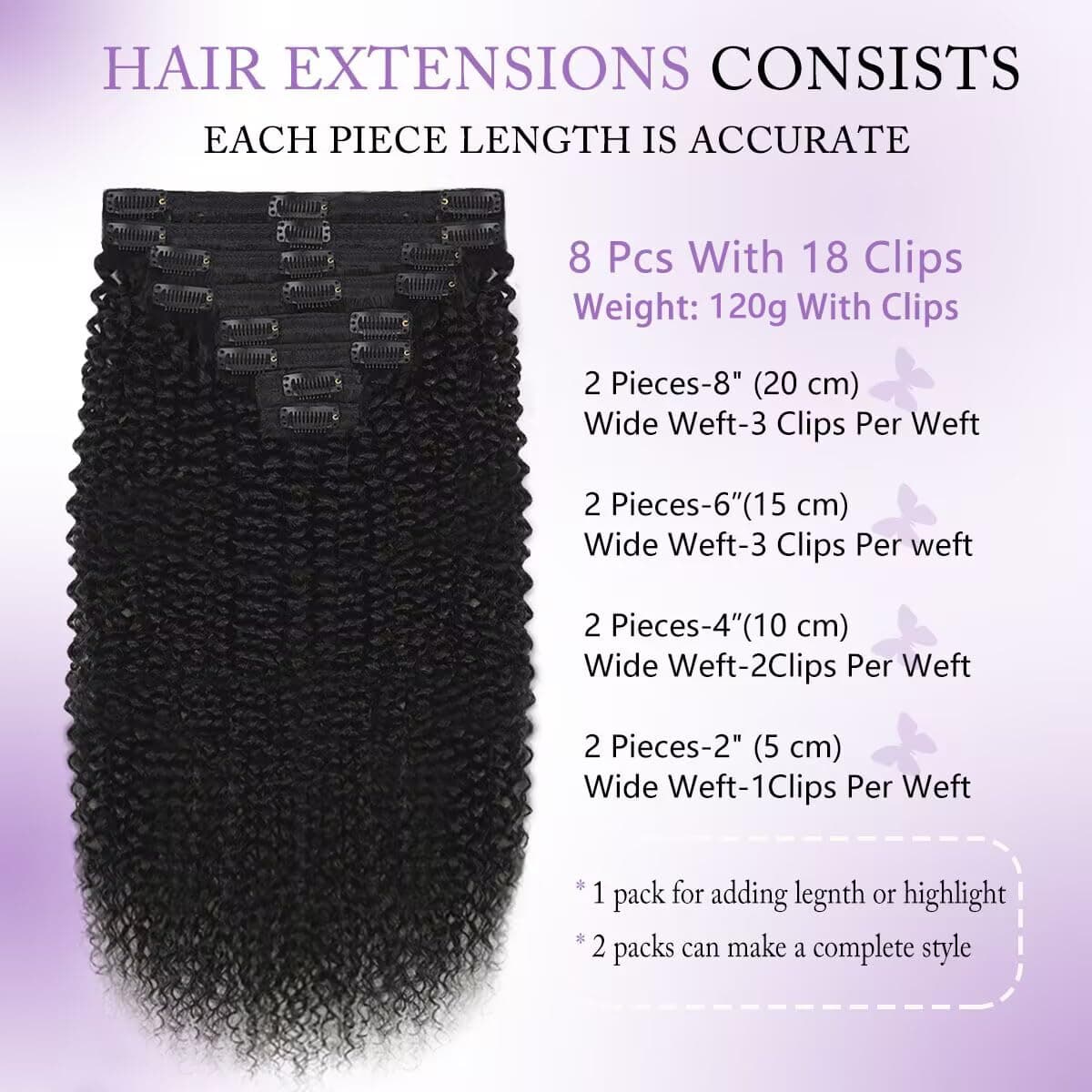 Burmese Curly Clip in Hair Extensions Real Human Hair Brazilian Hair Clip ins for Black Women Spirally Curly Classic Clips Ins with 8PCs 18Clips 120g Natural Black (Burmese curly #1B, 20 Inch) thumbnail 3