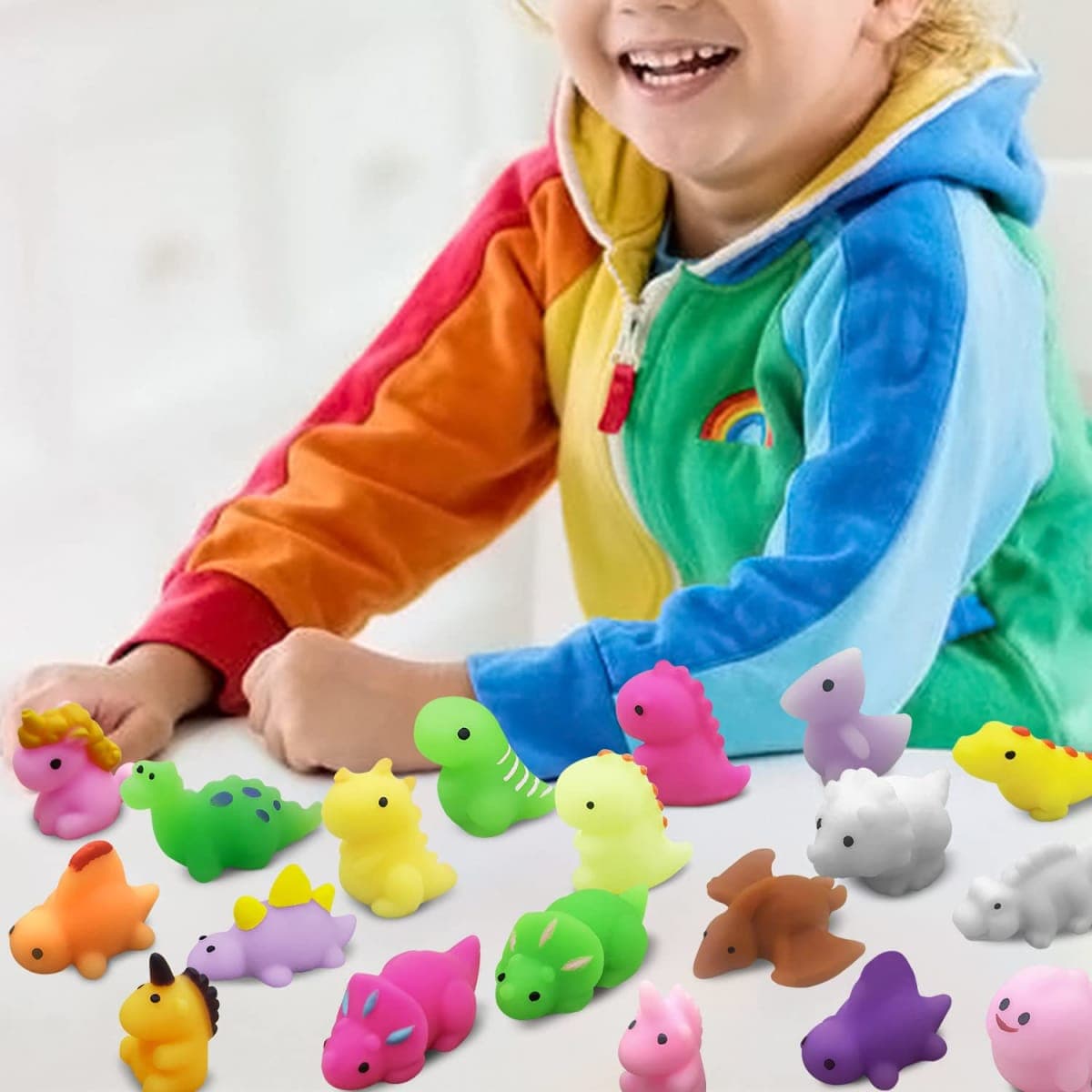 30PCS Mochi Squishy Toys, Mini Kawaii Dinosaur Squishies Soft Fidget Toys Stress Squeeze Toys Party Bags Filler for Boys Girls Birthday Gifts thumbnail 4