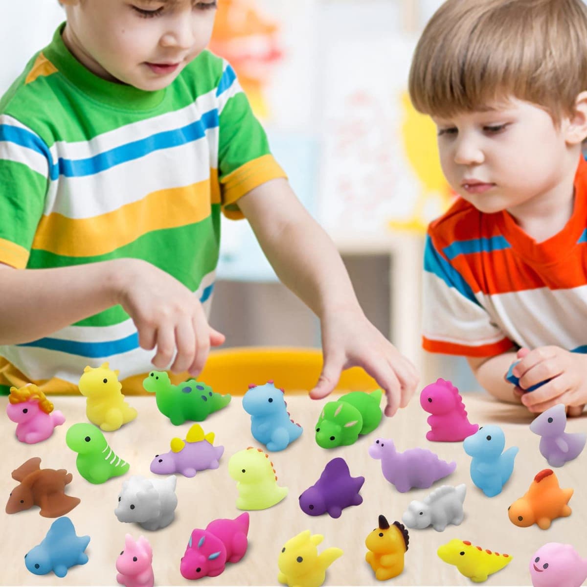 30PCS Mochi Squishy Toys, Mini Kawaii Dinosaur Squishies Soft Fidget Toys Stress Squeeze Toys Party Bags Filler for Boys Girls Birthday Gifts thumbnail 5