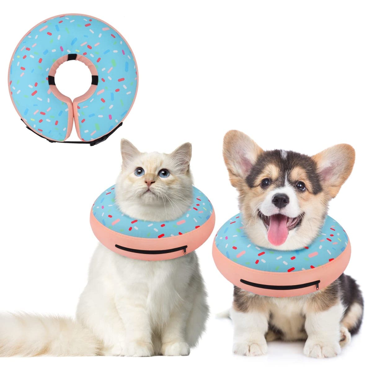 Supet Inflatable Dog Cone Collar Alternative After Surgery, Dog Neck Donut Collar Recovery E Collar for Neuter, Soft Pet Cone for Small Medium Large Dogs