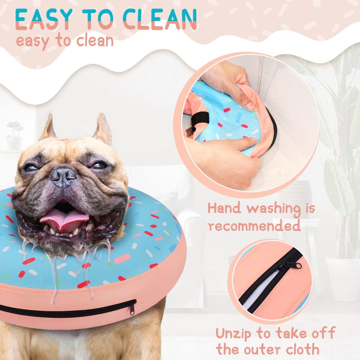 Supet Inflatable Dog Cone Collar Alternative After Surgery, Dog Neck Donut Collar Recovery E Collar for Neuter, Soft Pet Cone for Small Medium Large Dogs thumbnail 5