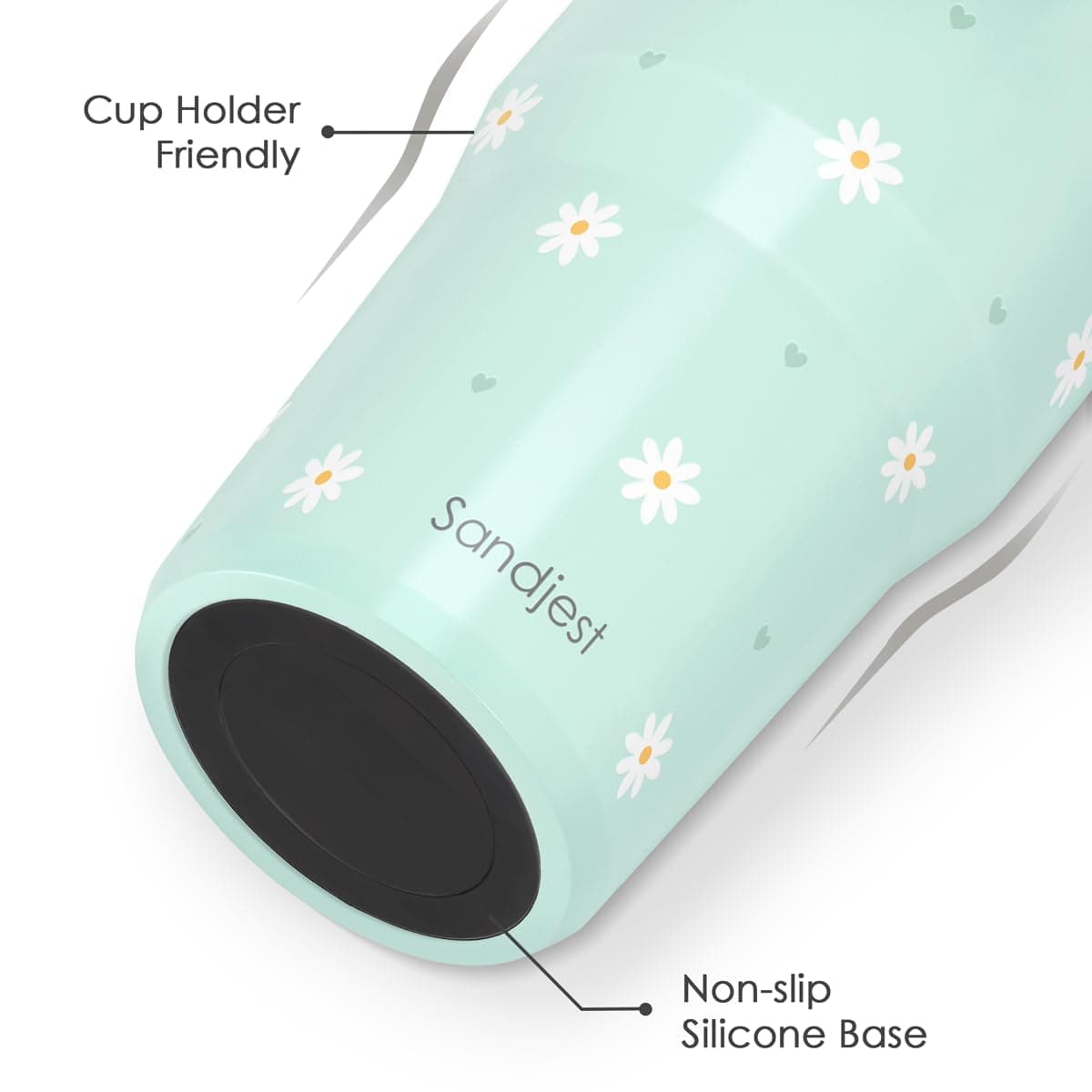 Daisy Stainless Steel Straw Lid Tumbler 30oz with Carry Handle for Women Girls, Insulated Travel Coffee Cup, Gift for Sports Outdoor Workout Christmas Birthday (Mint) thumbnail 3