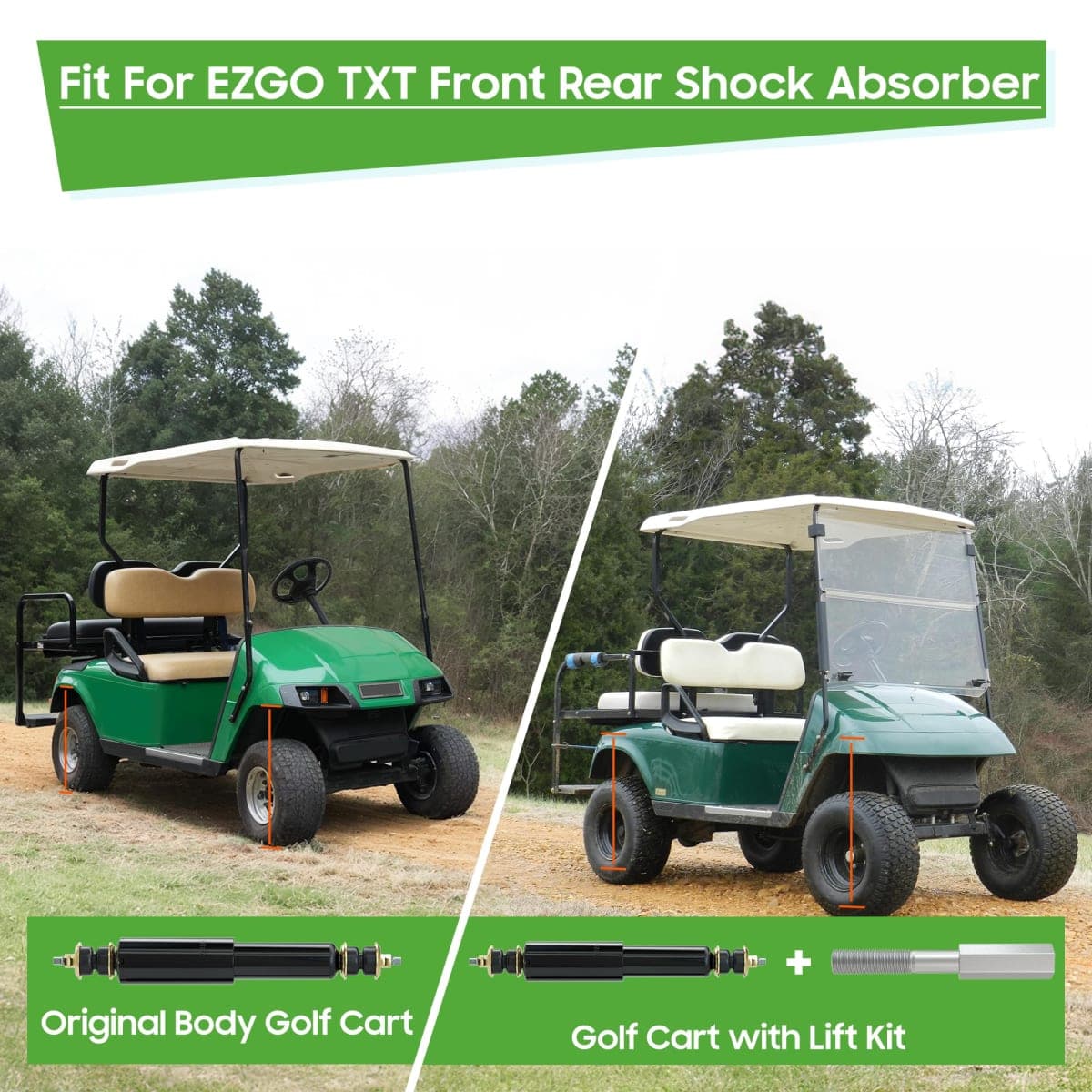 10L0L Golf Cart Shock Absorber Extension Rod For EZGO Club Car With Lifts Kit or Other Modifications to Raise the Body,Compatible With Front Rear Shock Absorbers 70928-G01, 76418-G01, 70630-G01 thumbnail 3