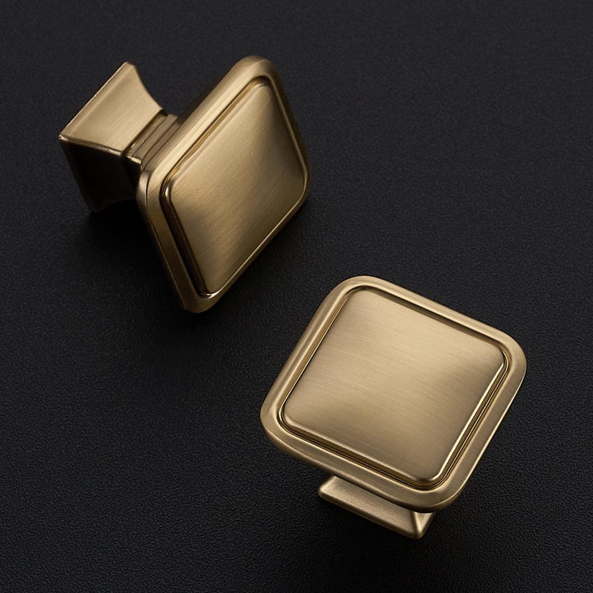 Ravinte 5 Pack Solid Single Hole Square Foot Cabinet Arch Knobs Kitchen Champagne Bronze Knobs Drawer Pulls Kitchen Cabinet Hardware Pulls for Cupboard Handles thumbnail 2