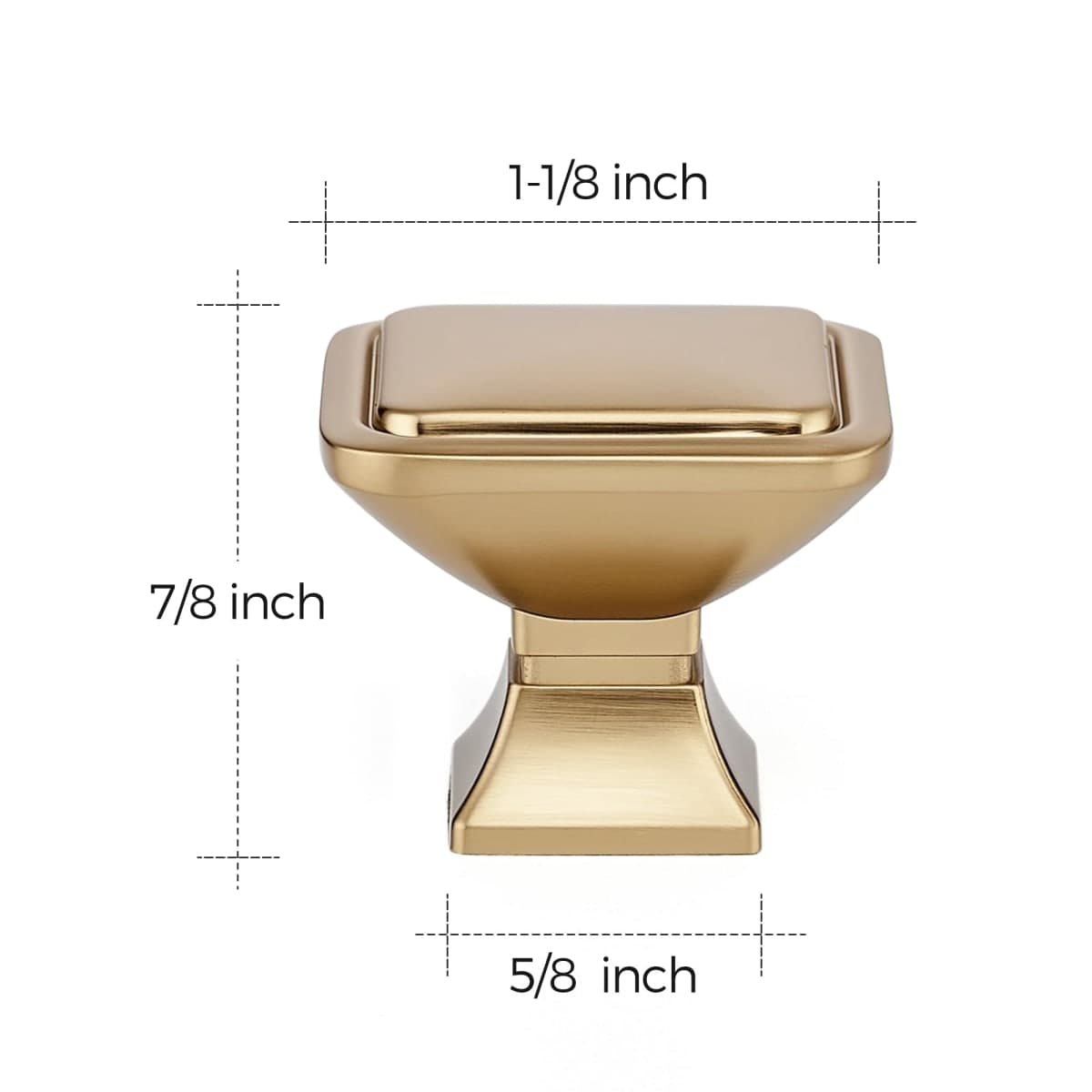 Ravinte 5 Pack Solid Single Hole Square Foot Cabinet Arch Knobs Kitchen Champagne Bronze Knobs Drawer Pulls Kitchen Cabinet Hardware Pulls for Cupboard Handles thumbnail 3