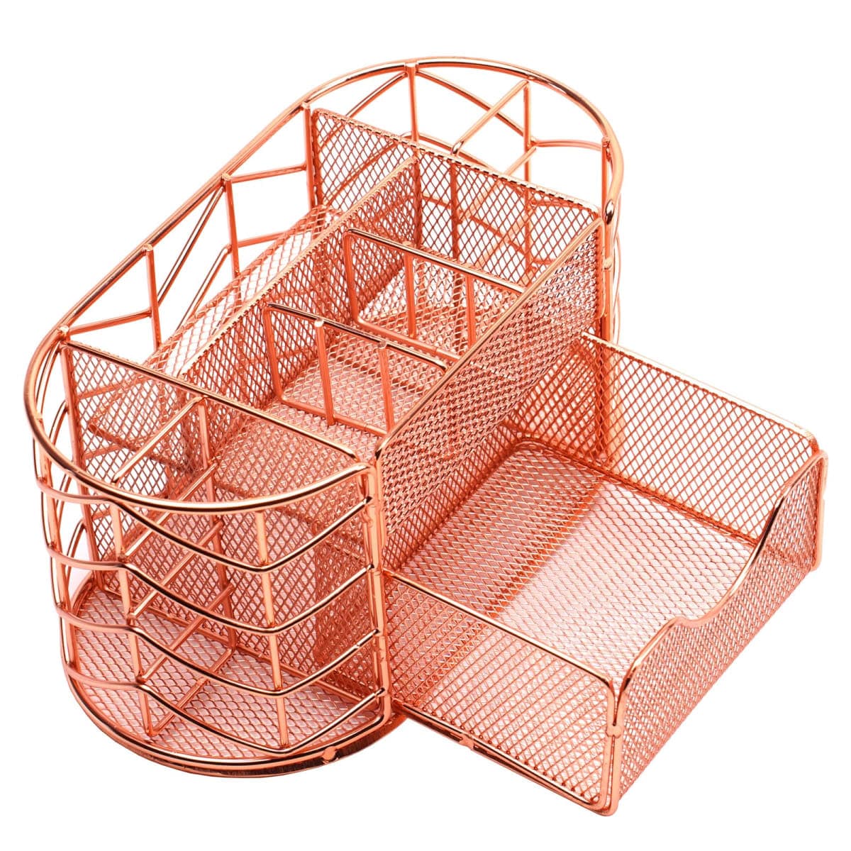 Marbyraz Desk Organizer, Pen Holder for Desk, Metal Pencil Caddy Storage for Desktop Office Supplies (Rose Gold) thumbnail 2