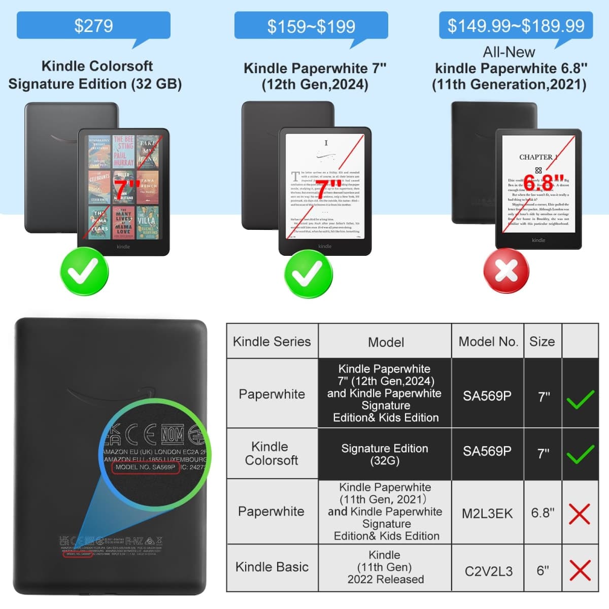 CoBak Case with Stand for Kindle Paperwhite 12th Gen 2024 Released (7") & Kindle Colorsoft Signature Edition - Durable PU Leather Cover with Auto Sleep Wake, Card Slot, Hand Strap Feature, Black thumbnail 2